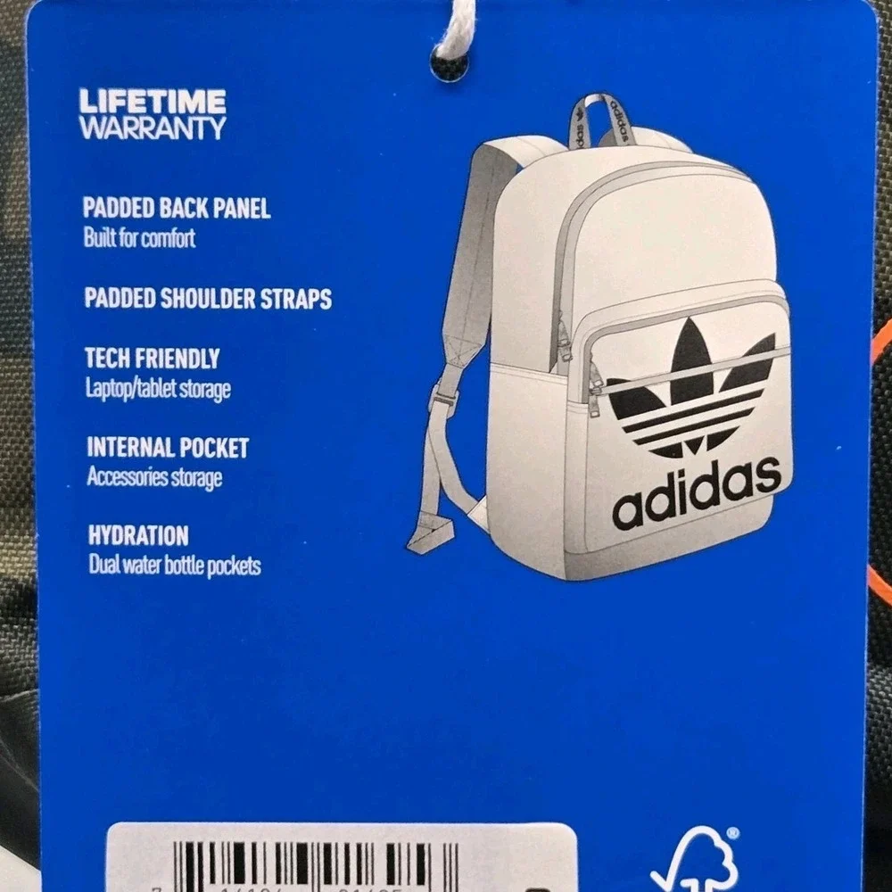New Adidas Original Trefoil Camoflauge Orange Signal Backpack‎